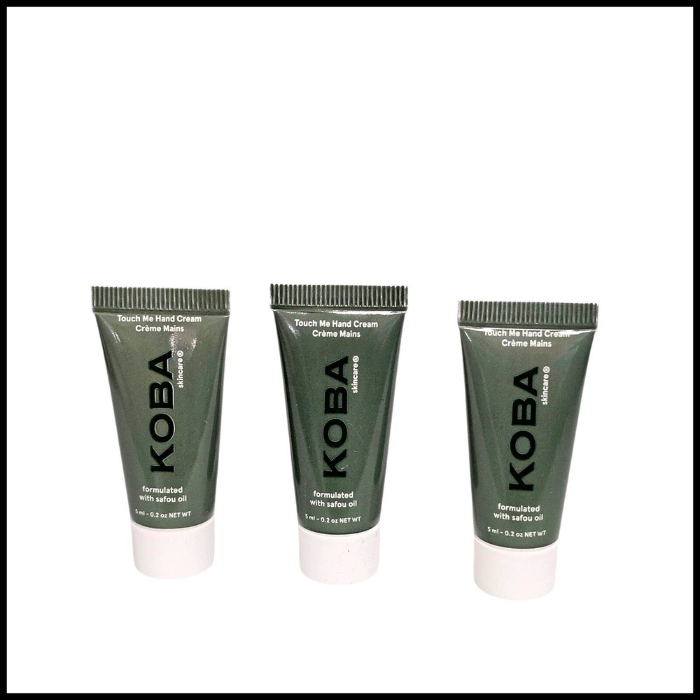 3 x KOBA Skincare Touch Me Hand Cream Safou Oil Moisturizing Travel Size 0.2oz